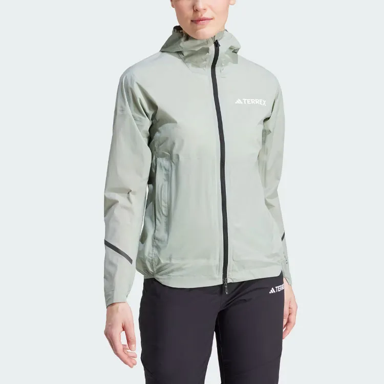 Adidas Terrex Xperior 2.5l Light Rain.Rdy Jacket Jackets Coats Women's Silver Green-1