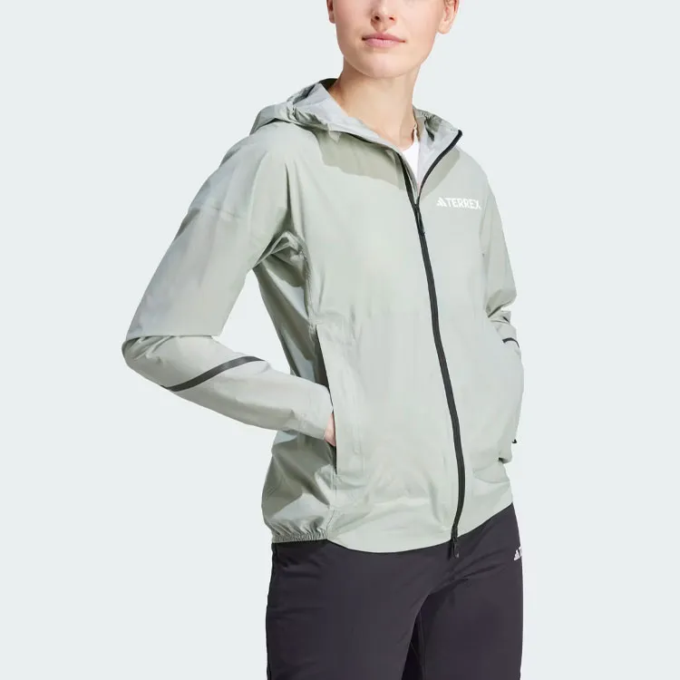 Adidas Terrex Xperior 2.5l Light Rain.Rdy Jacket Jackets Coats Women's Silver Green-3