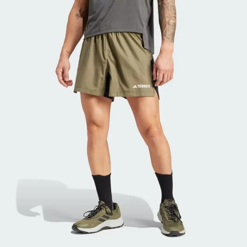 Adidas Terrex Multi Trail Running Shorts Sports Shorts Men's Olive Green-1