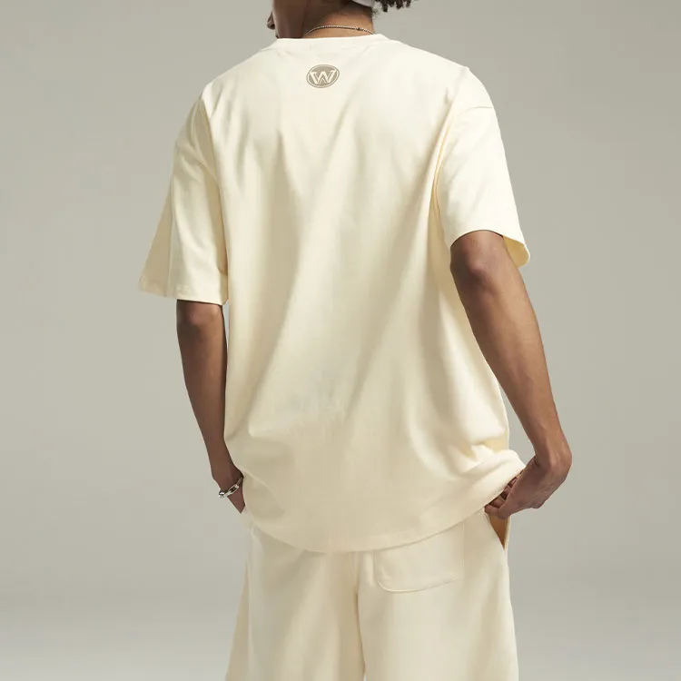 NBA Drop Shoulder Sleeve T-Shirt Unisex Cream Beige-3