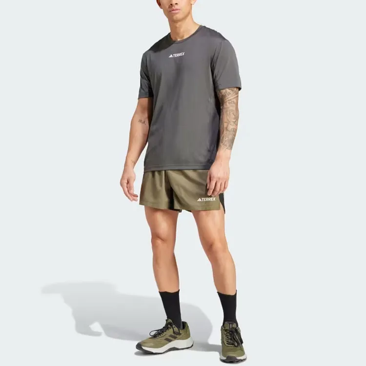 Adidas Terrex Multi Trail Running Shorts Sports Shorts Men's Olive Green-4
