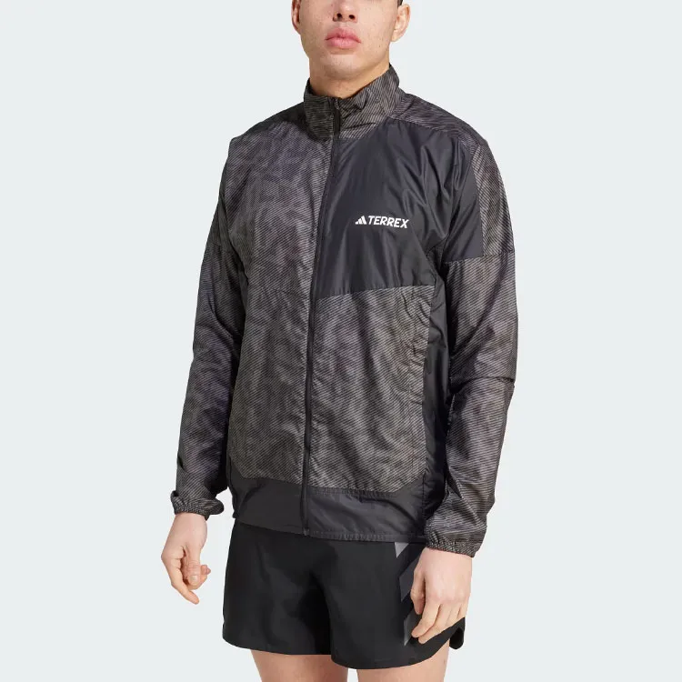Adidas Terrex Trail Running Windbreaker Jackets Coats Men's Charcoal-1