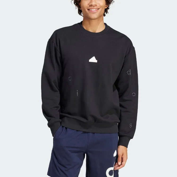 Adidas Embroidered Sweatshirt Sweatshirt Men's Black-1