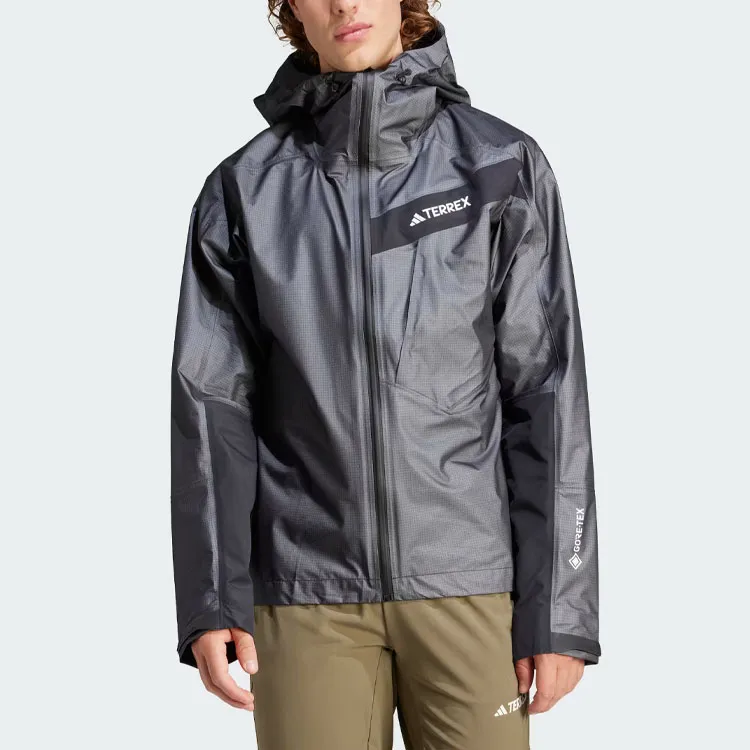 Adidas Terrex Techrock Light Gore-Tex Active Jacket Jackets Coats Men's Carbon Black-1