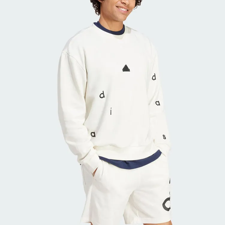 Adidas Embroidered Sweatshirt Sweatshirt Men's Jade White-3