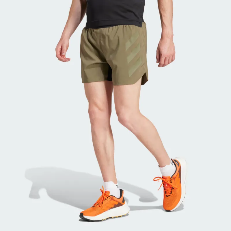 Adidas Agravic Trail Running Shorts Sports Shorts Men's Olive Green-1