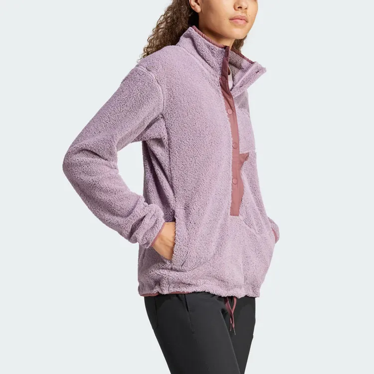 Adidas Terrex Xploric High-Pile-Fleece Pullover Velvet-feel Coat Women's Purple-3