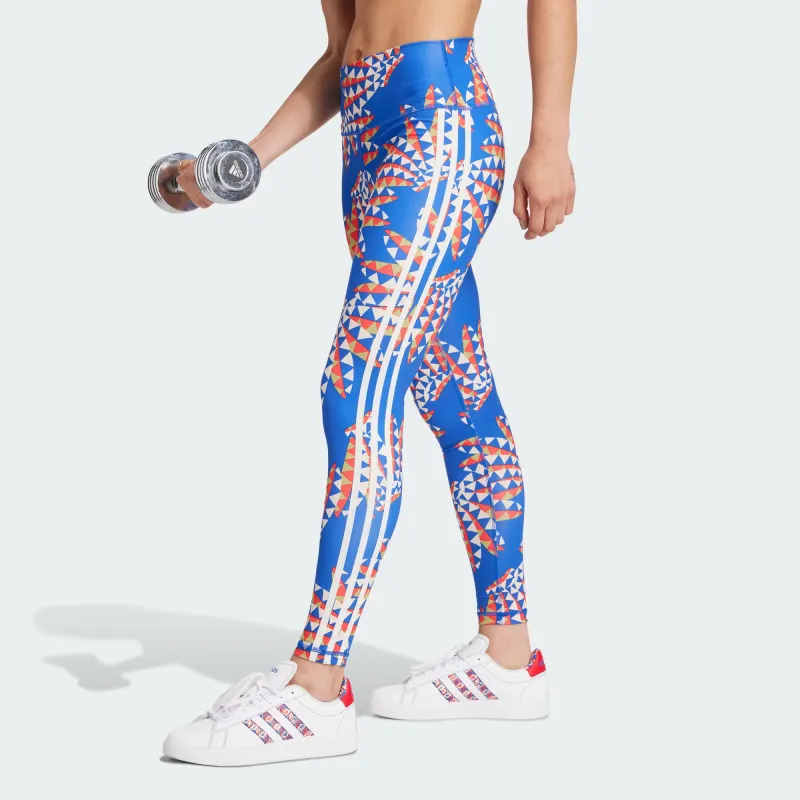 Adidas x FARM RIO 7/8 Leggings Athletic Trousers Women's Bold Blue-3