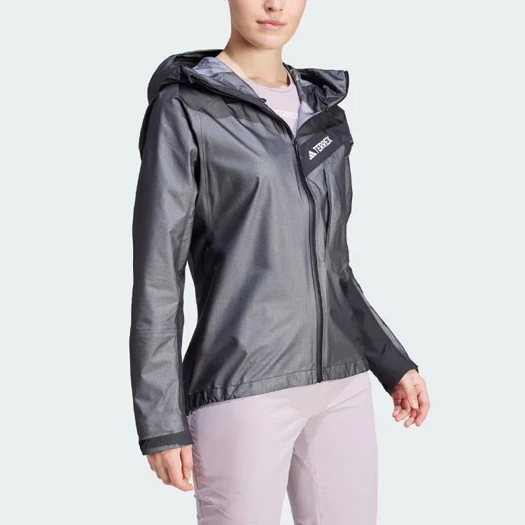 Adidas Terrex Techrock Light Gore-Tex Active Rain Jacket Jackets Coats Women's Carbon Black-3
