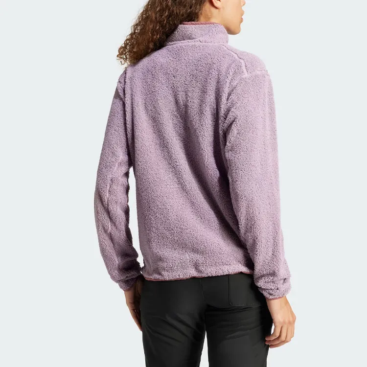 Adidas Terrex Xploric High-Pile-Fleece Pullover Velvet-feel Coat Women's Purple-2