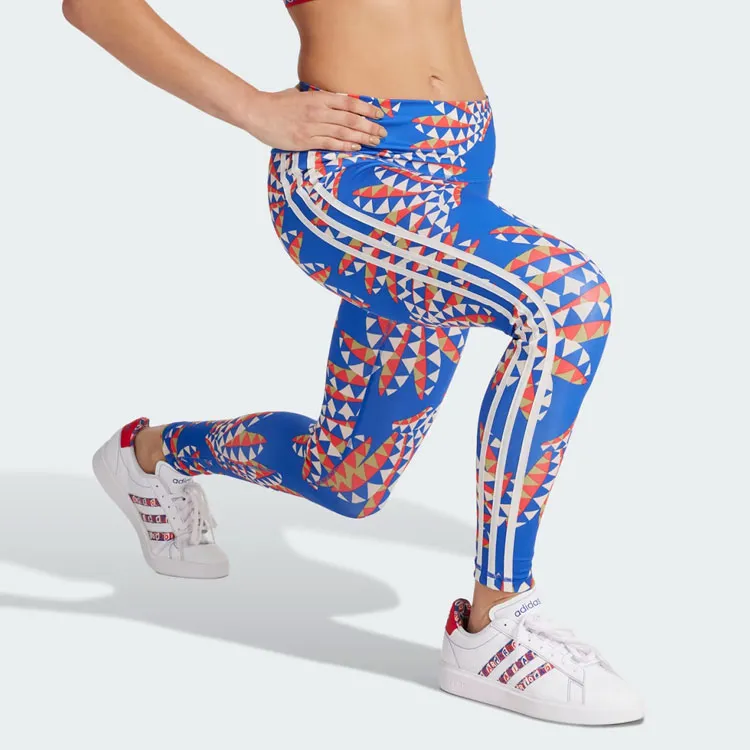 Adidas x FARM RIO 7/8 Leggings Athletic Trousers Women's Bold Blue-4