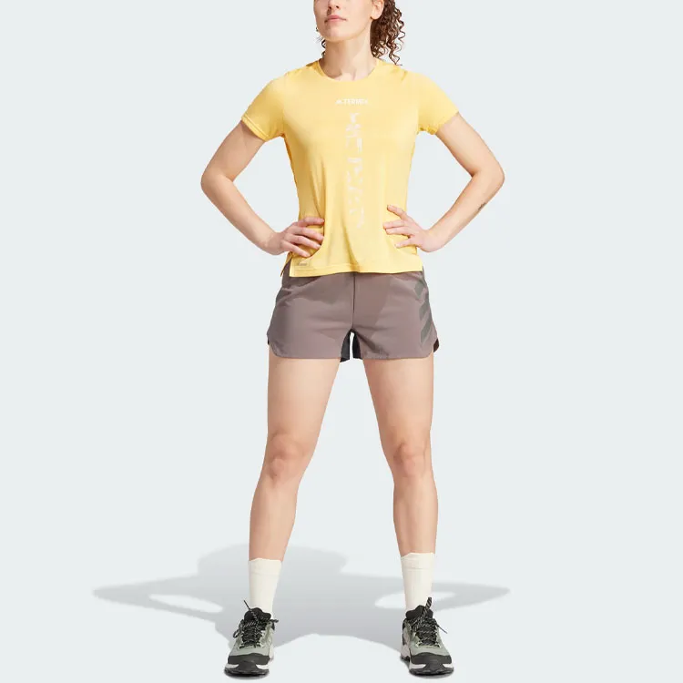 Adidas Terrex Agravic Trail Running Tee T-Shirt Women's Yellow-4