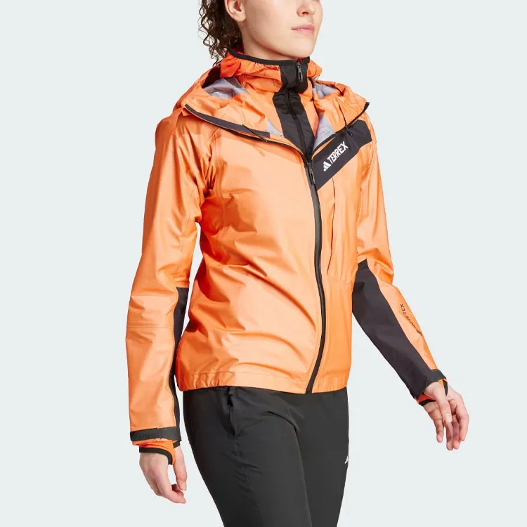 Adidas Terrex Techrock Light Gore-Tex Active Rain Jacket Jackets Coats Women's Semi-Impact Orange-4