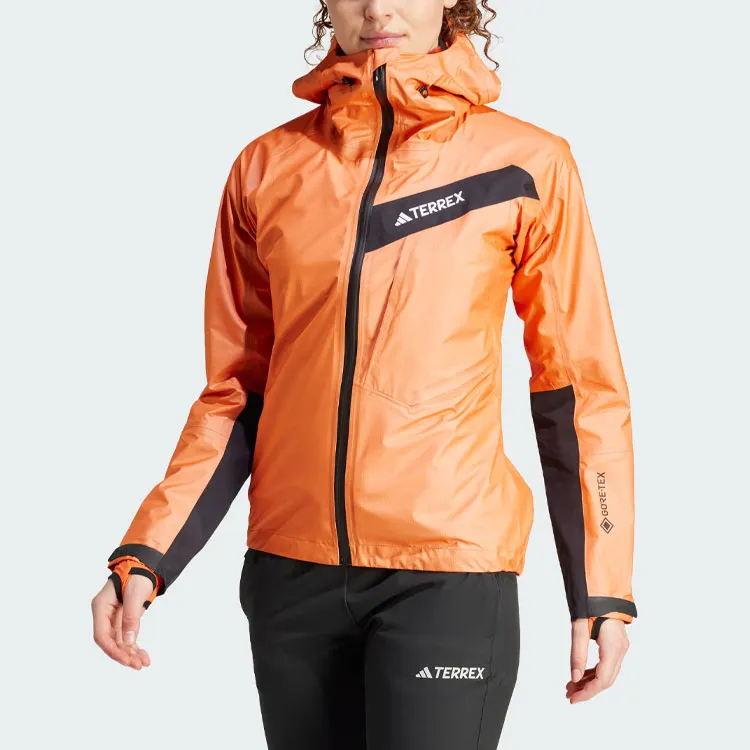 Adidas Terrex Techrock Light Gore-Tex Active Rain Jacket Jackets Coats Women's Semi-Impact Orange-2