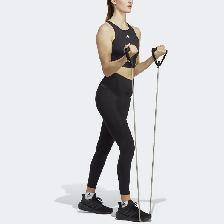 Adidas Aeroready Hyperglam Crop Tank Top Sport Vests Women's Black-3