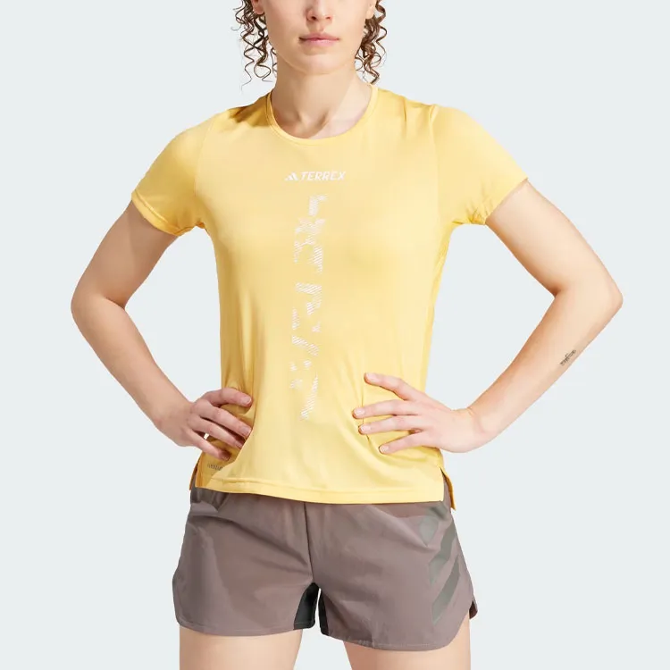 Adidas Terrex Agravic Trail Running Tee T-Shirt Women's Yellow-1