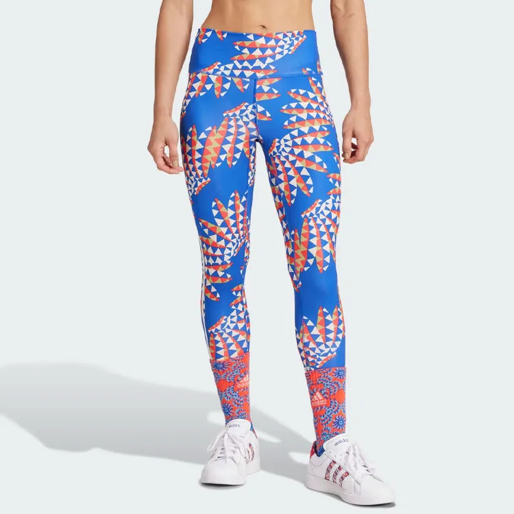 Adidas x FARM RIO 7/8 Leggings Athletic Trousers Women's Bold Blue-1