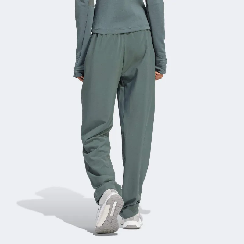 Adidas Training Pants Knitted Sports Pants Women's Gray Green-1