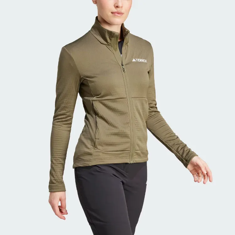 Adidas Women's Terrex Multi Half Zip Long Sleeve Long Sleeve Top Olive Strata-3