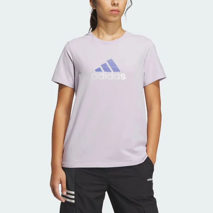 Adidas Set-in Sleeve T-Shirt Women's Silver Purple-1