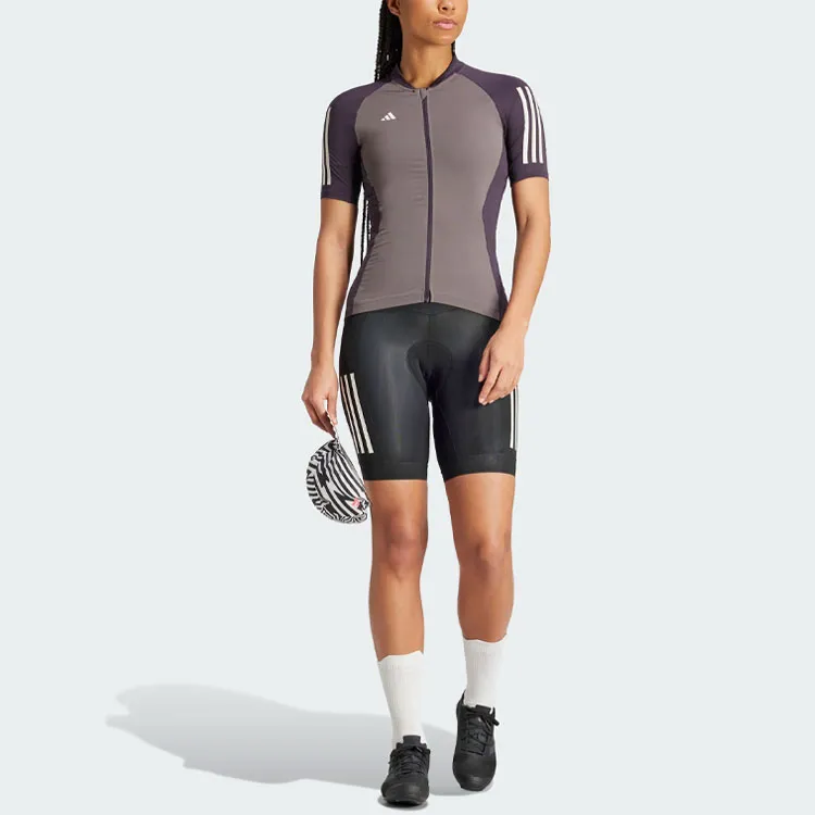 Adidas Essentials 3-Stripes Cycling Jersey Cycling Clothing Women's Charcoal-4