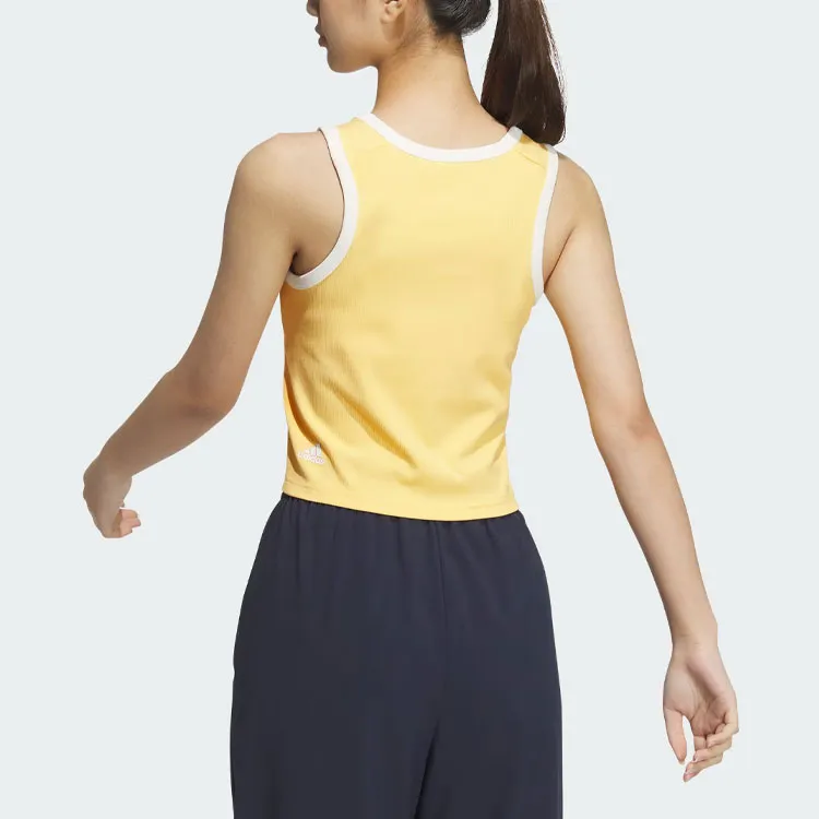 Adidas Logo Tank Top Sport Vests Women's Apricot Yellow-2