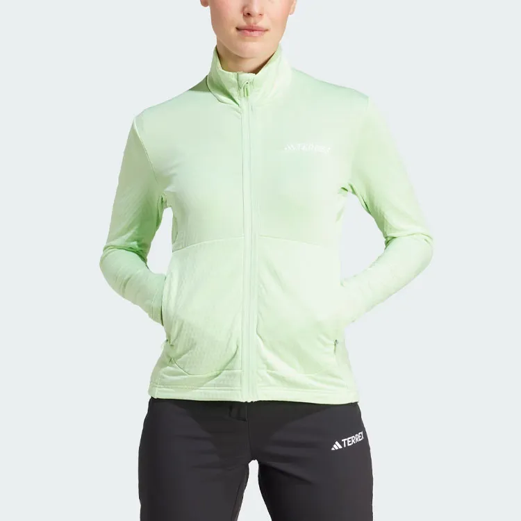 Adidas Terrex Multi Light Fleece Full-Zip Jacket Jackets Coats Women's Half Green-1
