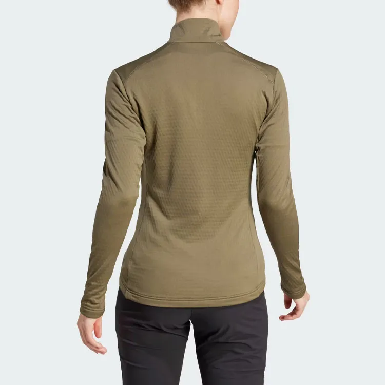 Adidas Women's Terrex Multi Half Zip Long Sleeve Long Sleeve Top Olive Strata-1