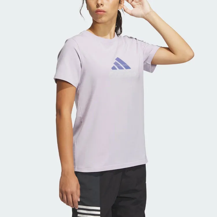 Adidas Set-in Sleeve T-Shirt Women's Silver Purple-3