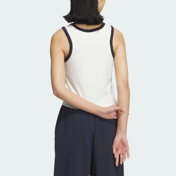 Adidas Logo Tank Top Sport Vests Women's Jade White-2