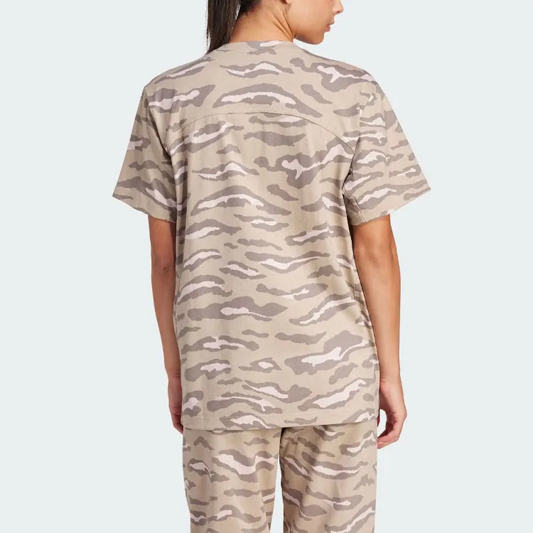 Adidas x Stella McCartney Drop Shoulder Sleeve T Shirt Women's Shadow Trace Khaki Brown-2