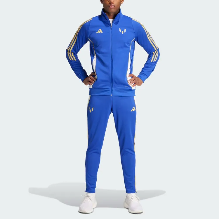 Adidas Pitch 2 Street Messi Track Jacket Stand Collar Jackets Men's Blue-4