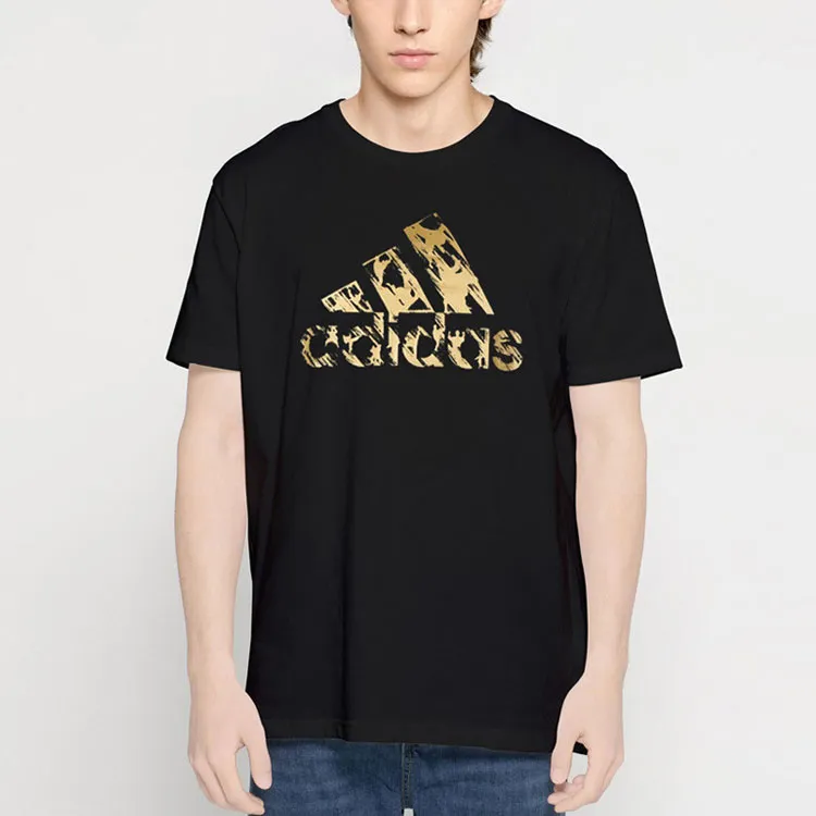 Adidas T Shirt Unisex Black Gold-2