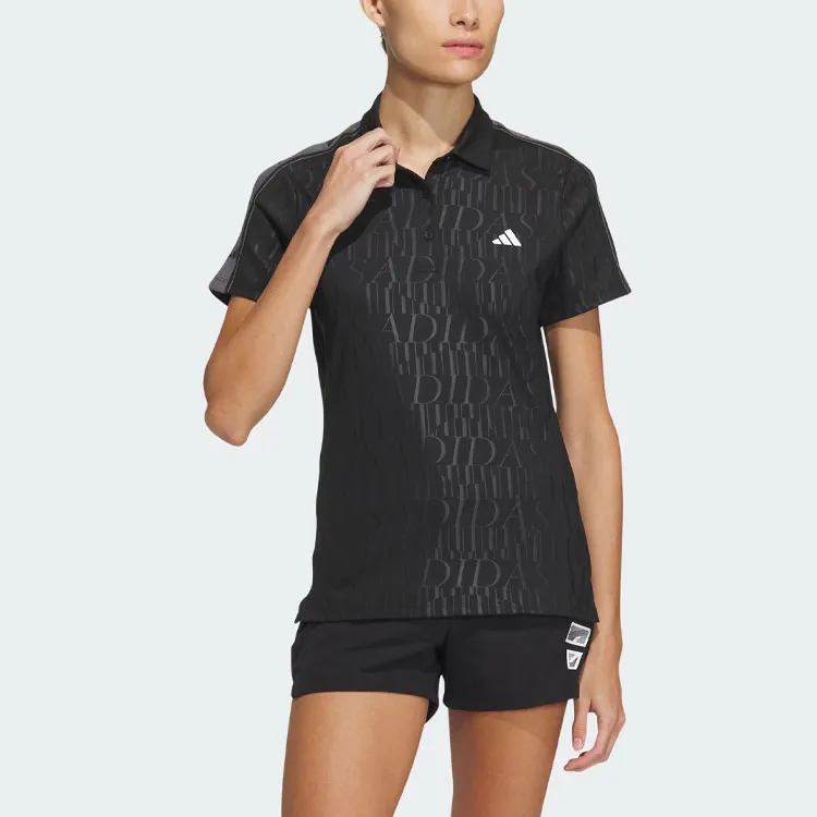 Adidas Heat.Rdy Debossed Polo Shirt Polo Shirt Women's Black-1