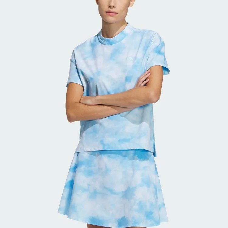 Adidas Drop Shoulder Sleeve T Shirt Women's Light Blue-1