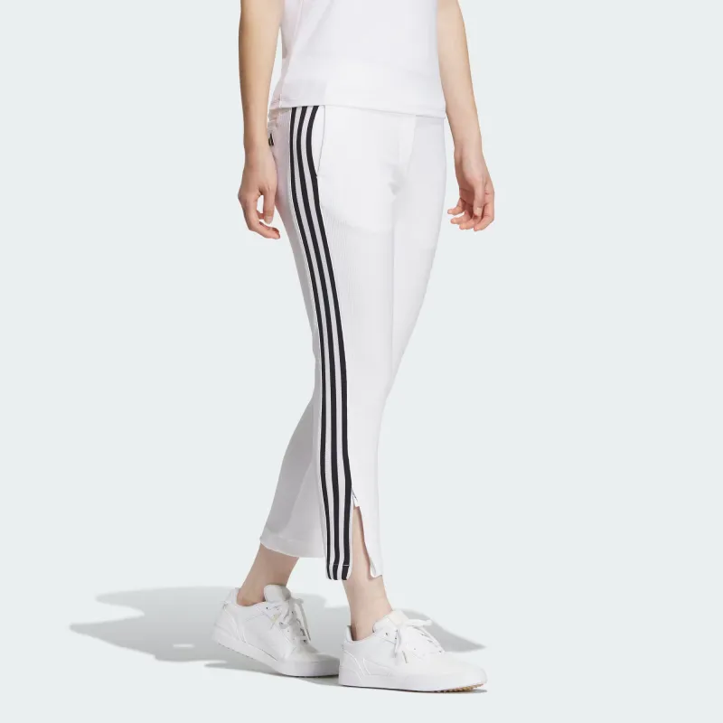 Adidas Aeroready 3 Stripes 7/8 Pants Knitted Sweatpants Women's White-2