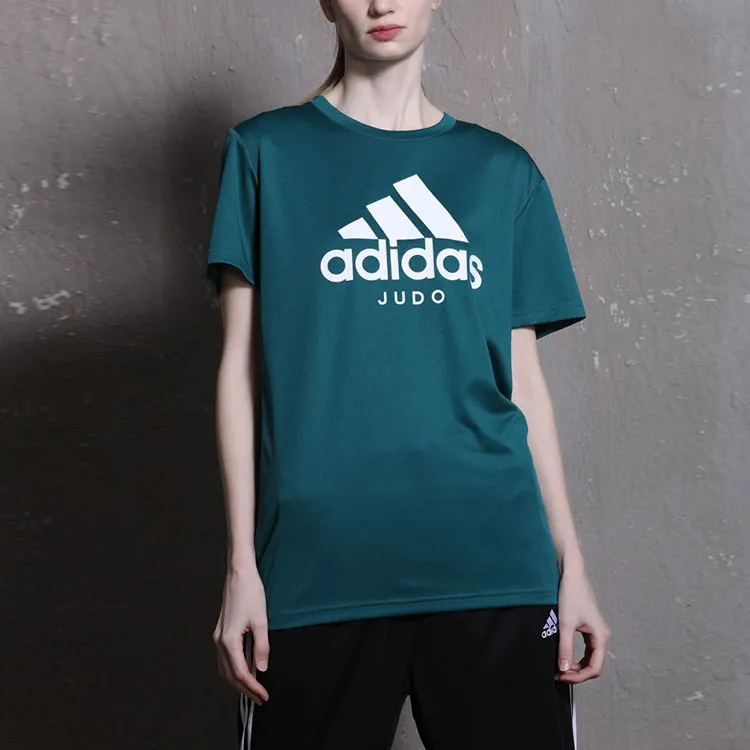 Adidas T Shirt Unisex Green White-2