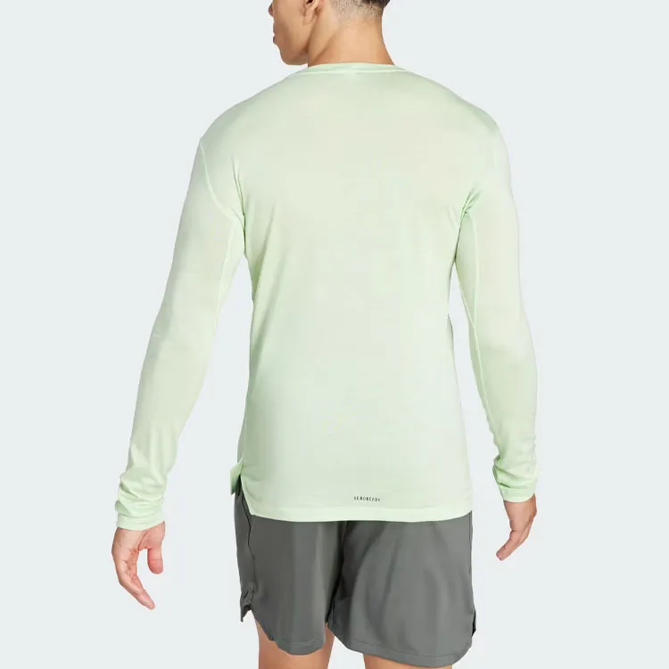 Adidas Workout Long Sleeve Tee T-Shirt Men's Half Green-2
