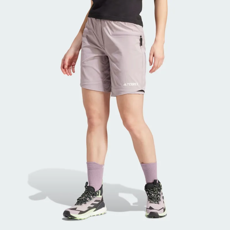 Adidas Terrex Utilitas Hiking Zip-Off Tracksuit Bottoms Woven Sweatpants Women's Purple-4