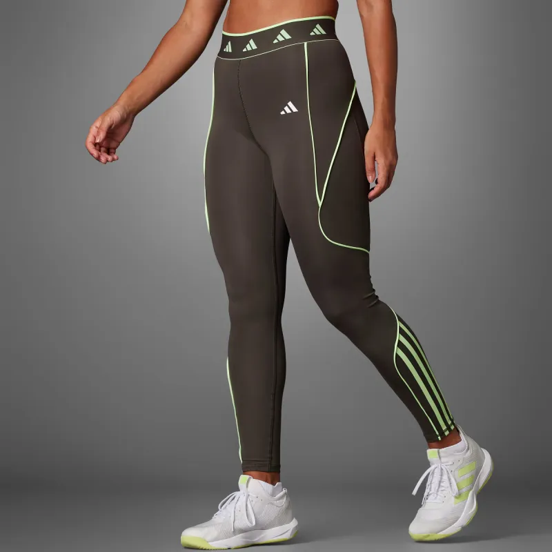 Adidas Hyperglam Color Pop Full-Length Leggings Leggings Women's Olive-1