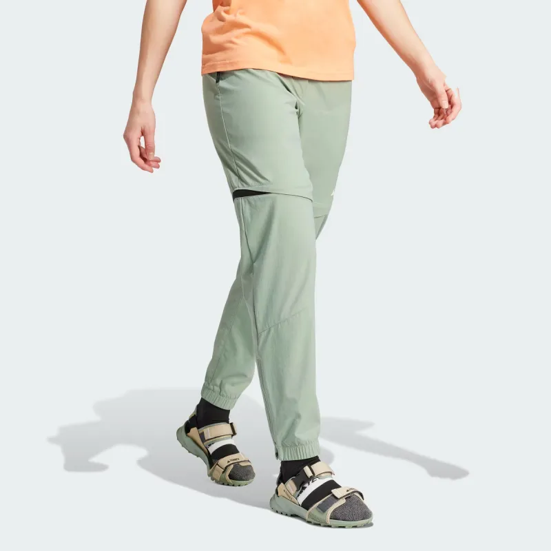 Adidas Terrex Utilitas Hiking Zip-Off Tracksuit Bottoms Woven Sweatpants Women's Green-3