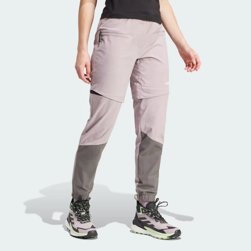 Adidas Terrex Utilitas Hiking Zip-Off Tracksuit Bottoms Woven Sweatpants Women's Purple-2