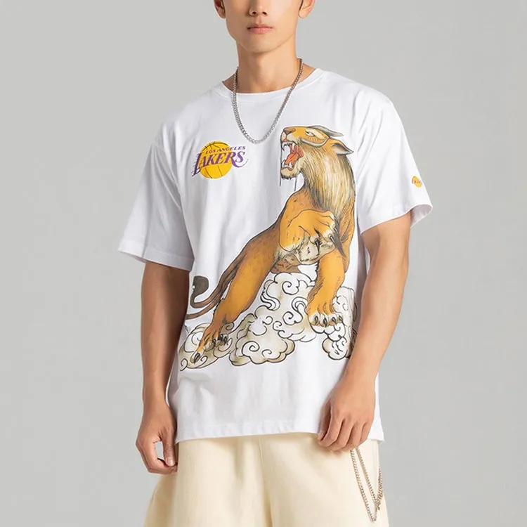 NBA Drop Shoulder Sleeve T-Shirt Unisex White-2