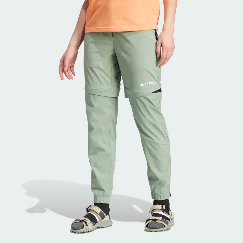 Adidas Terrex Utilitas Hiking Zip-Off Tracksuit Bottoms Woven Sweatpants Women's Green-1