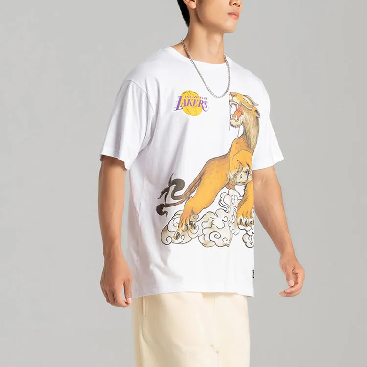 NBA Drop Shoulder Sleeve T-Shirt Unisex White-3