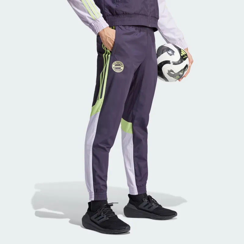 Adidas Fc Bayern Woven Tracksuit Bottoms Woven Sweatpants Men's Dark Purple-3