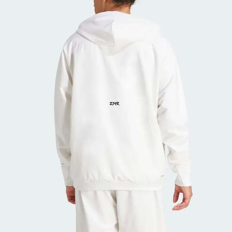 Adidas Z.N.E. Woven Full-Zip Hooded Track Top Jackets Coats Men's White-2