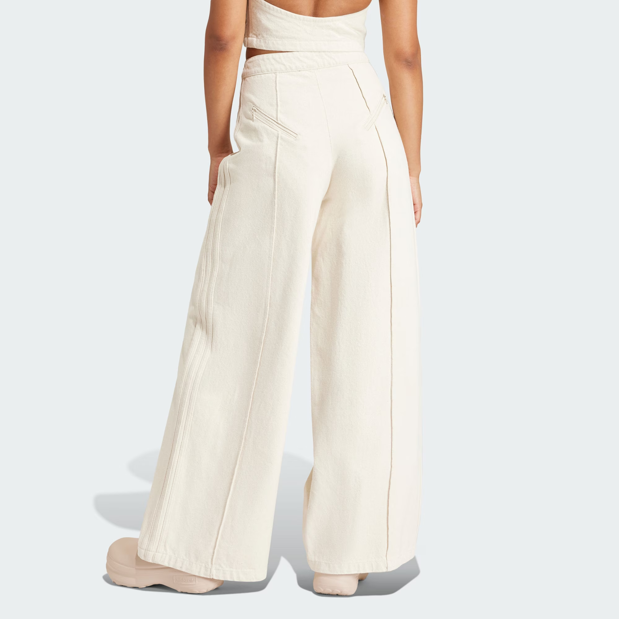 Adidas Originals Montreal Wide-Leg Seam Detailed Jeans - POIZON