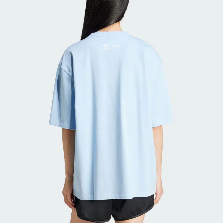 adidas originals X Hello Kitty Cinnamoroll Graphic Oversized Tee 'Clear Sky'-2