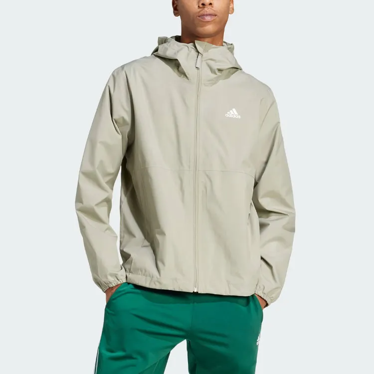 Adidas Essentials Rain.Rdy Jacket Jackets Coats Men's Egg Stone Silver Gray-1